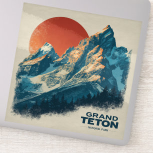 Sticker Parc national du Vintage voyage Grand Teton