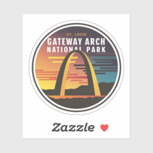 Sticker Parc national Gateway Arch St. Louis Abstrait