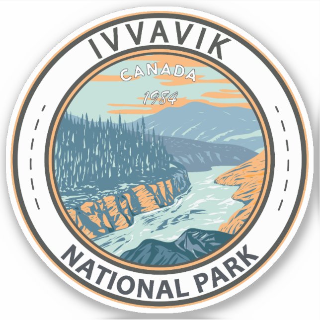 Sticker Parc national Ivvavik Canada Tourisme Vintage (Devant)