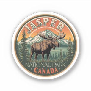 Sticker Parc national Jasper, aventure dans les montagnes 