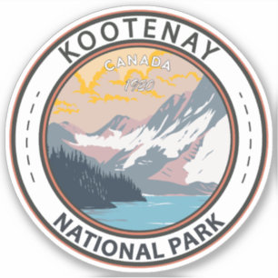 Sticker Parc national Kootenay Canada Vintage d'art touris