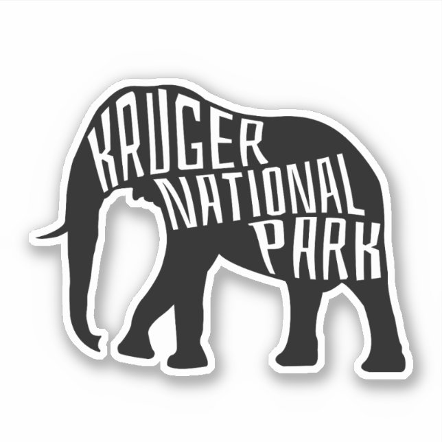 Sticker Parc national Kruger, Outline éléphant - Voyage (Devant)