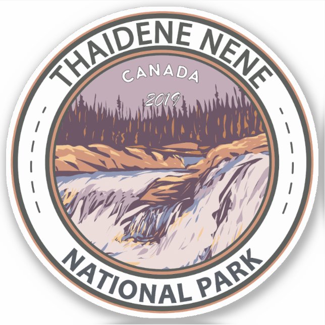 Sticker Parc national Nene de Thaidene Canada Vintage Voya (Devant)