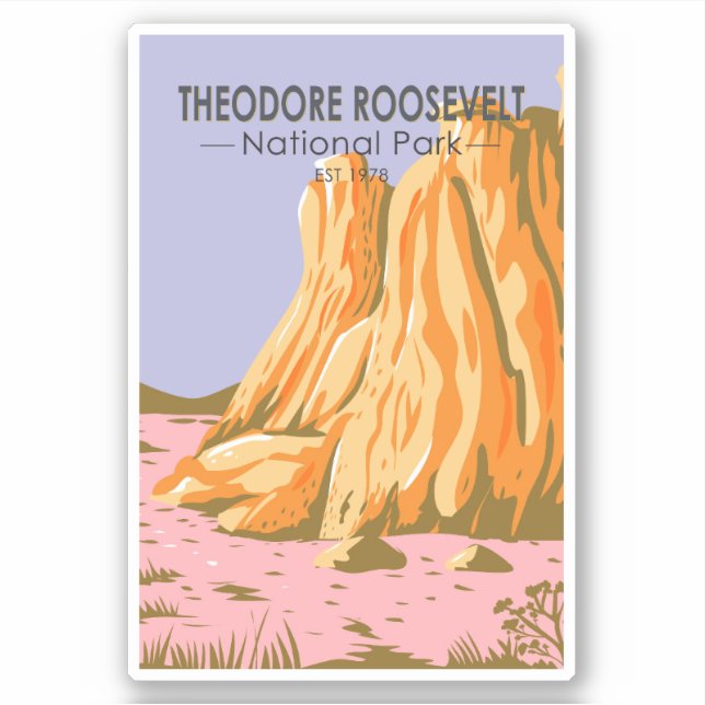 Sticker Parc national Theodore Roosevelt Dakota du Nord (Devant)