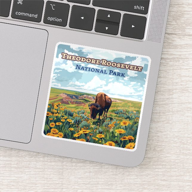 Sticker Parc national Theodore Roosevelt Dakota du Nord (Détail)