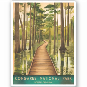 Sticker Parc national Vintage voyage Congaree Pittoresque