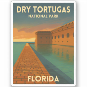 Sticker Parc national Vintage voyage Dry Tortugas Floride