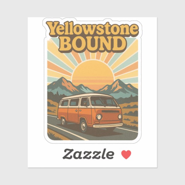 Sticker Parc national vintage Yellowstone - Aventure (Feuille)
