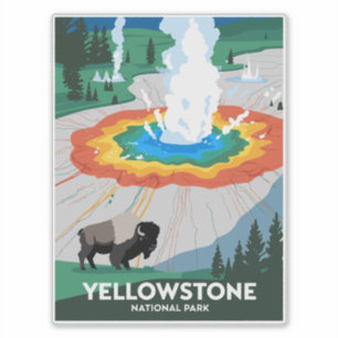 Sticker Parc national Vivid Yellowstone