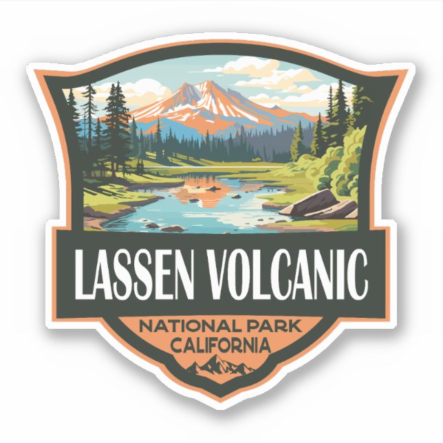 Sticker Parc national volcanique de Lassen Illustration Vo (Devant)