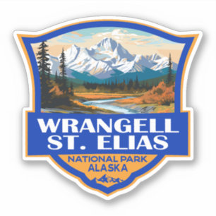 Sticker Parc national Wrangell St. Elias Illustration