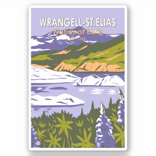 Sticker Parc national Wrangell St Elias Nizina Lake Alaska (Devant)