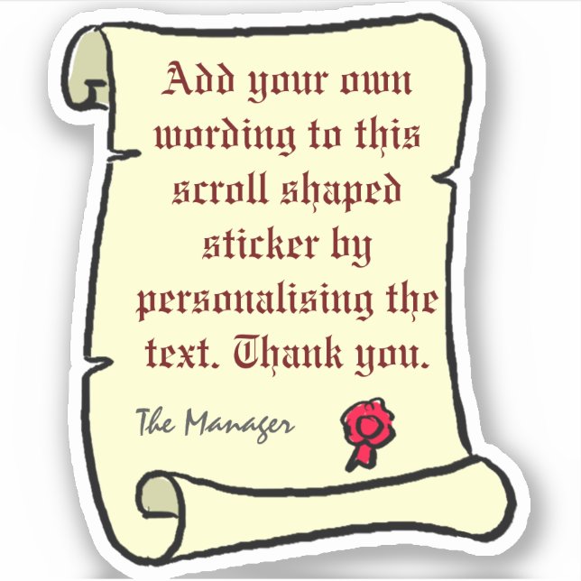 Sticker Parchemin de défilement avec texte de style ancien (Devant)