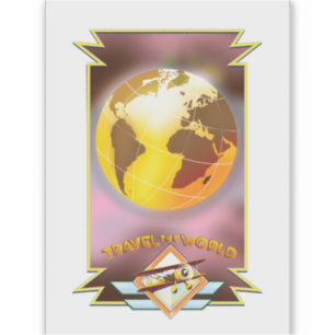 Sticker Parcourez le Globe terrestre doré