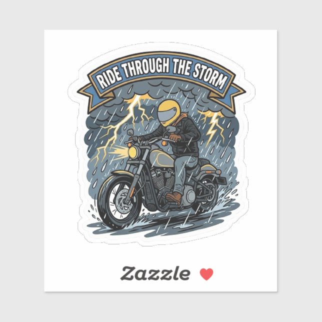 Sticker Parcours à moto à travers la tempête Vinyl (Feuille)