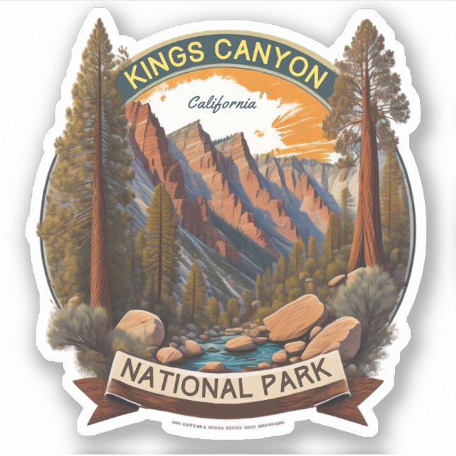 Sticker Parcs nationaux de Sequoia et Kings Canyon Califor (Devant)