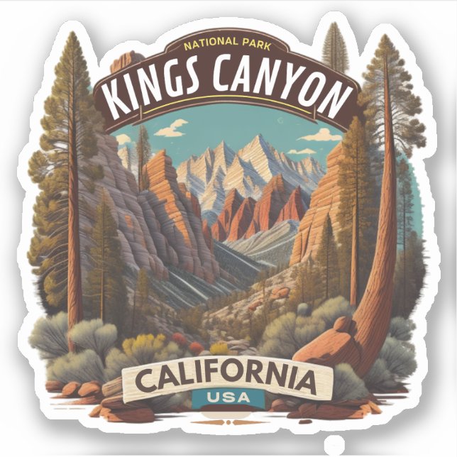 Sticker Parcs nationaux de Sequoia et Kings Canyon Califor (Devant)
