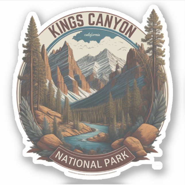 Sticker Parcs nationaux de Sequoia et Kings Canyon Califor (Devant)
