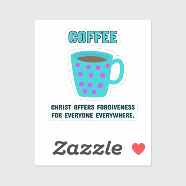 Sticker Pardon chrétien du café (Feuille)