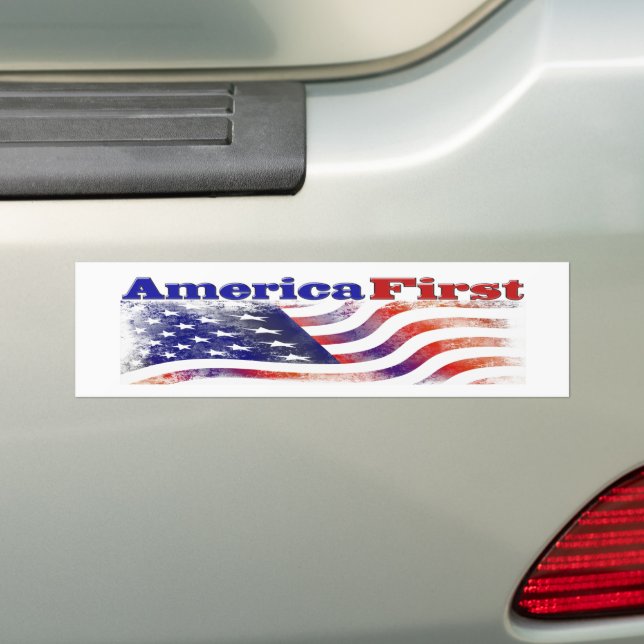 Sticker pare-chocs America First stars and strips (En voiture)