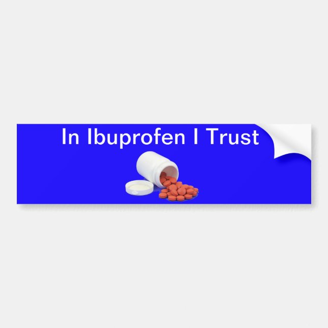 Sticker pare-chocs amusant Ibuprofen (Devant)