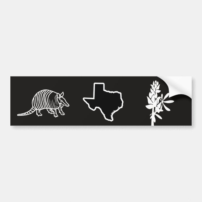 Sticker pare-chocs Armadillos et Bluebonnet Texas (Devant)