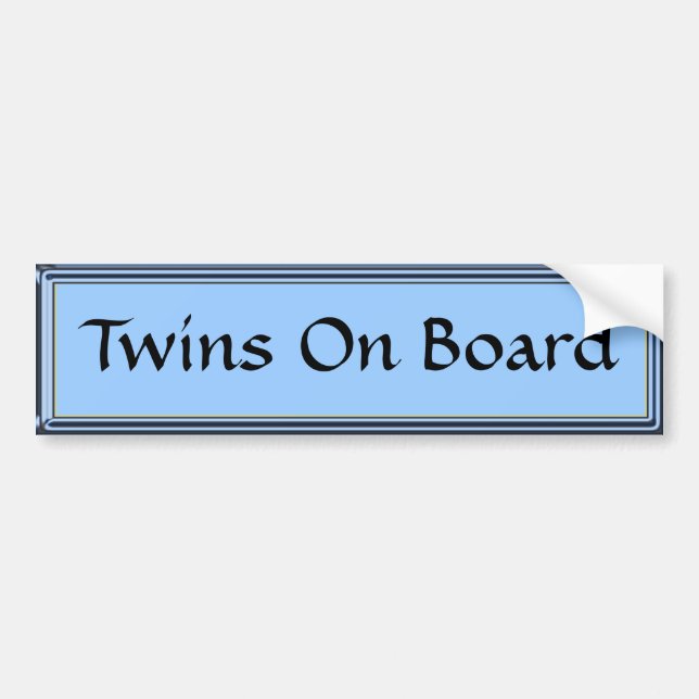 Sticker pare-chocs bleu Twins On Board par Heard_ (Devant)