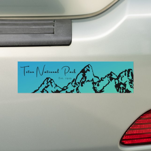 Sticker pare-chocs bleu vert du parc national de T (En voiture)