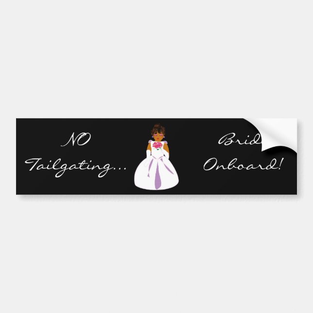 Sticker pare-chocs "Bride à bord" - Personnalisabl (Devant)