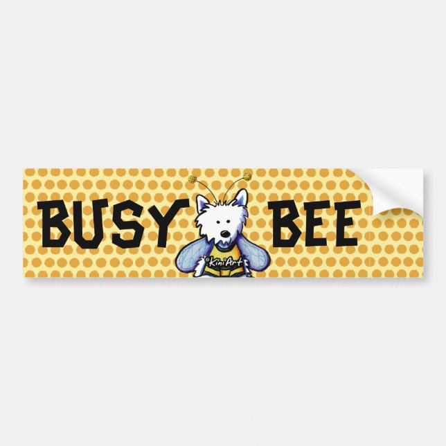 Sticker pare-chocs Busy Bee Westie (Devant)