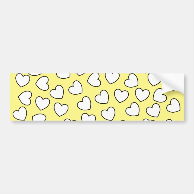 Sticker pare-chocs Coeurs blancs jaunes (Devant)