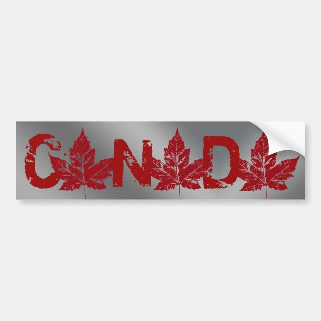 Sticker pare-chocs cool Canada en feuille d'érable (Devant)