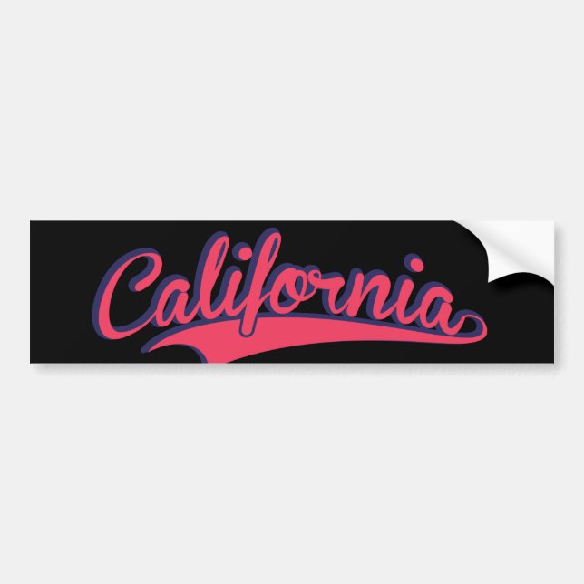 sticker pare-chocs de Californie rose sur noir (Devant)