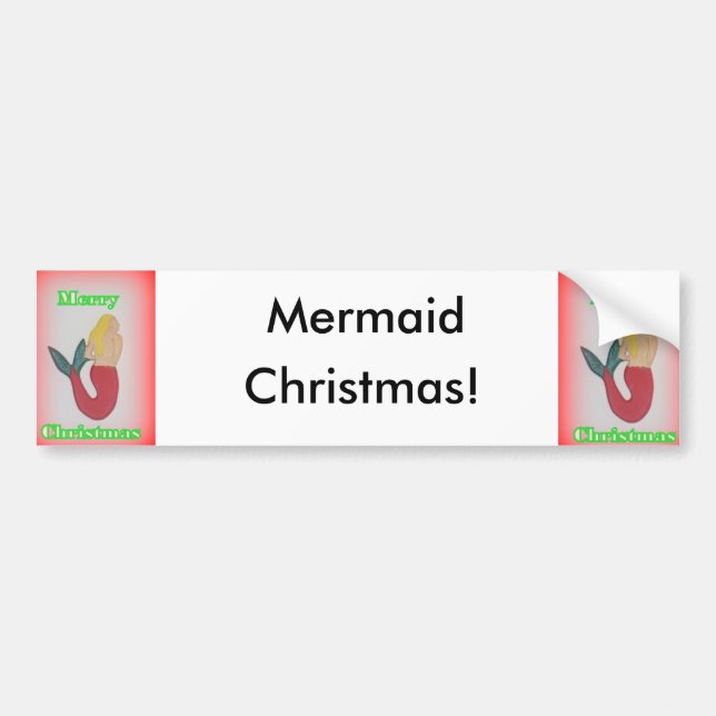 sticker pare-chocs de Noël de sirène (Devant)