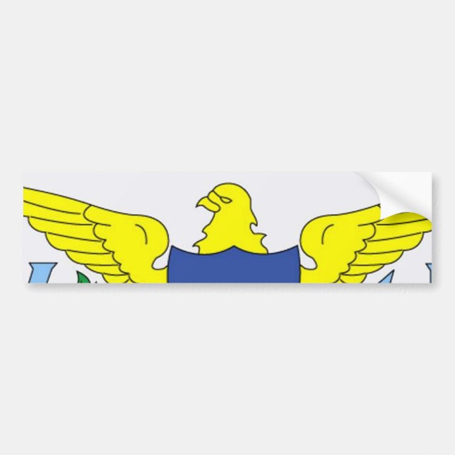 Sticker pare-chocs du drapeau des îles Vierges (Devant)