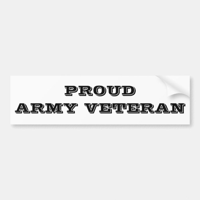 Sticker pare-chocs Fière vétéran de l'armée (Devant)