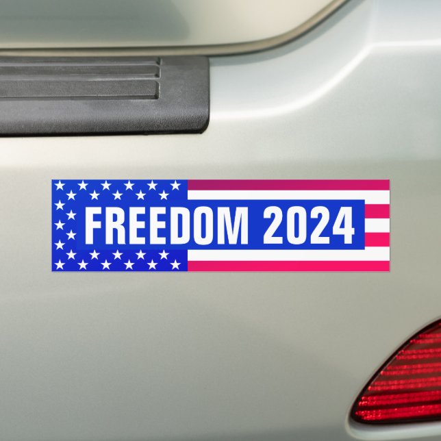 Sticker pare-chocs Freedom 2024 (drapeau) (En voiture)