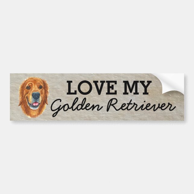 Sticker pare-chocs Golden Retriever (Devant)