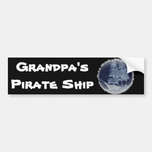 Sticker pare-chocs "GRANDPA's PIRATE SHIP"