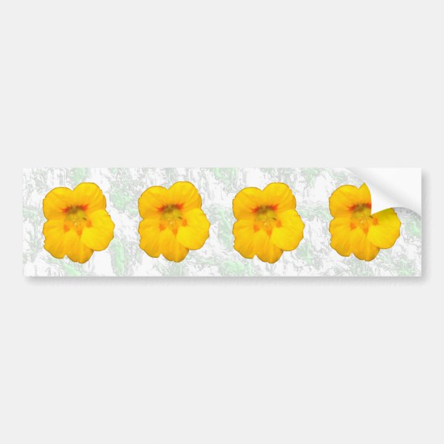 Sticker pare-chocs Jaune brillant Fleurs de Nastur (Devant)