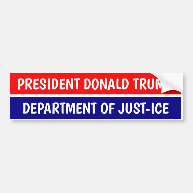 Sticker pare-chocs JUST-ICE DU PRÉSIDENT DONALD TR (Devant)