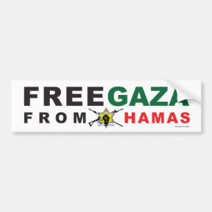 Sticker pare-chocs "Libérez Gaza du Hamas" (blanc)