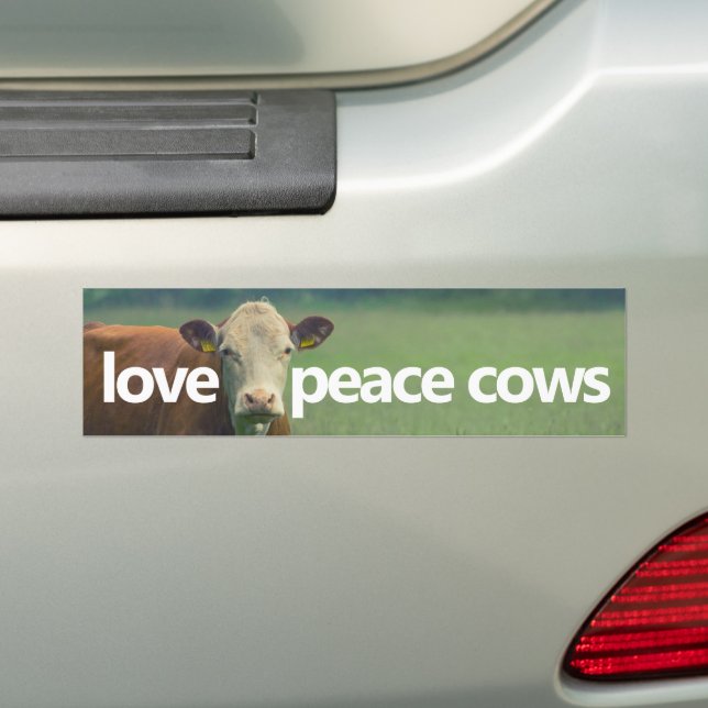 Sticker pare-chocs Love Peace Cows (En voiture)