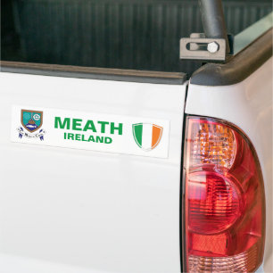Sticker pare-chocs Meath Ireland Crest et Irish Fl