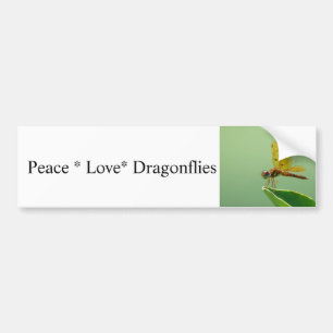 Sticker pare-chocs Peace Love Dragonflies