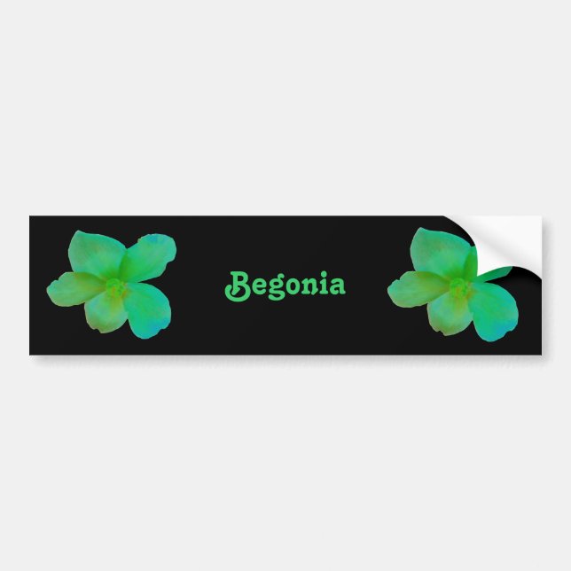 Sticker pare-chocs personnalisable Green Begonia (Devant)