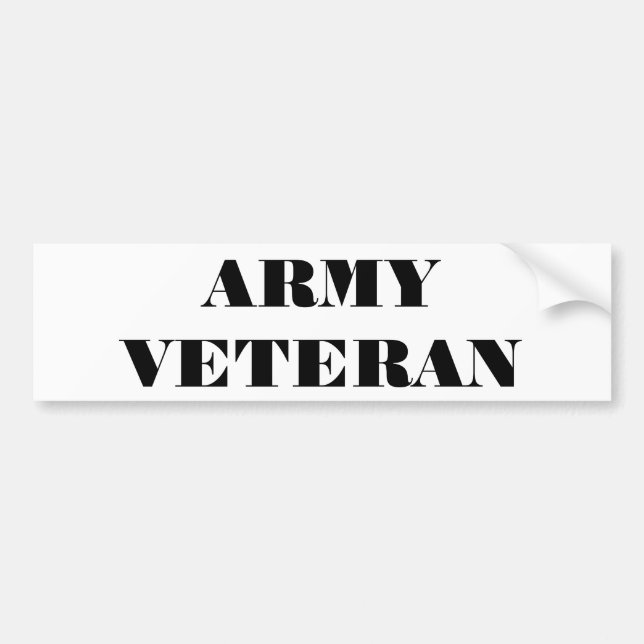 Sticker pare-chocs vétéran de l'armée (Devant)