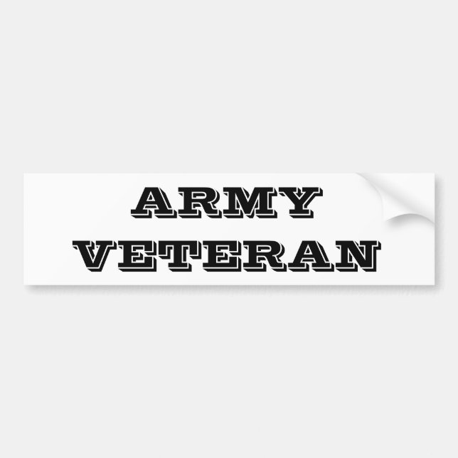 Sticker pare-chocs vétéran de l'armée (Devant)