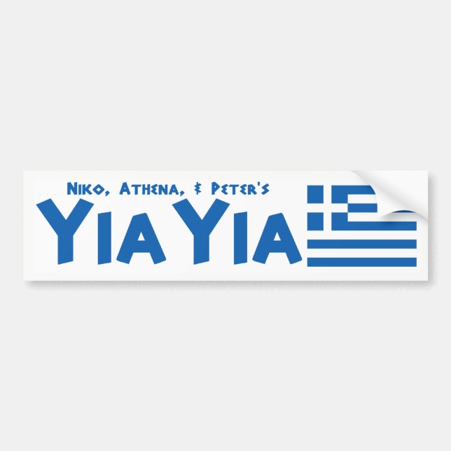 Sticker pare-chocs YIAYIA Grec (Personnalisé) (Devant)