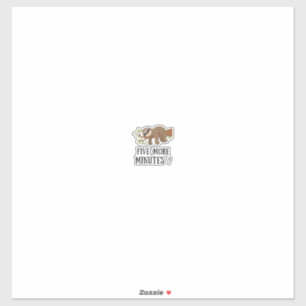 Sticker Paresseux Drôle Cinq Minutes De Sommeil Lit Pyjama
